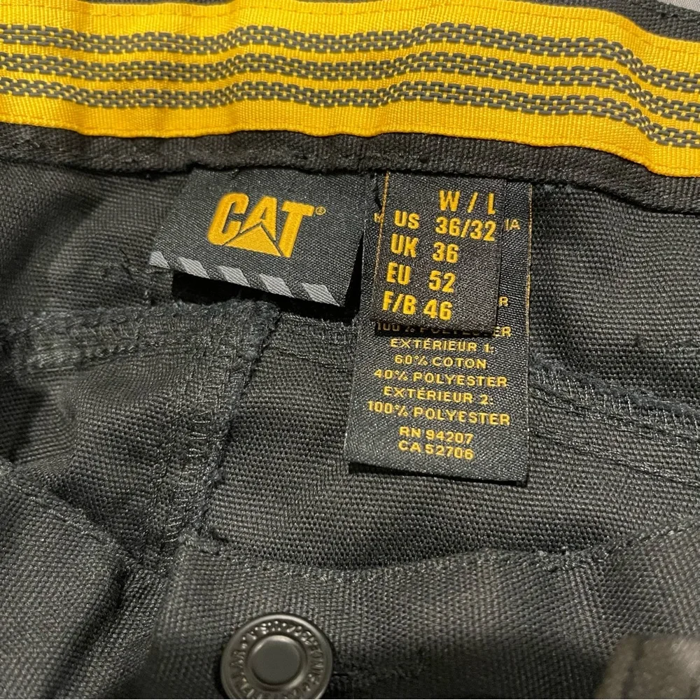 CAT Black Cargo Pants Men’s 36X32 Work Utility Durable Pockets - Picture 14 of 16